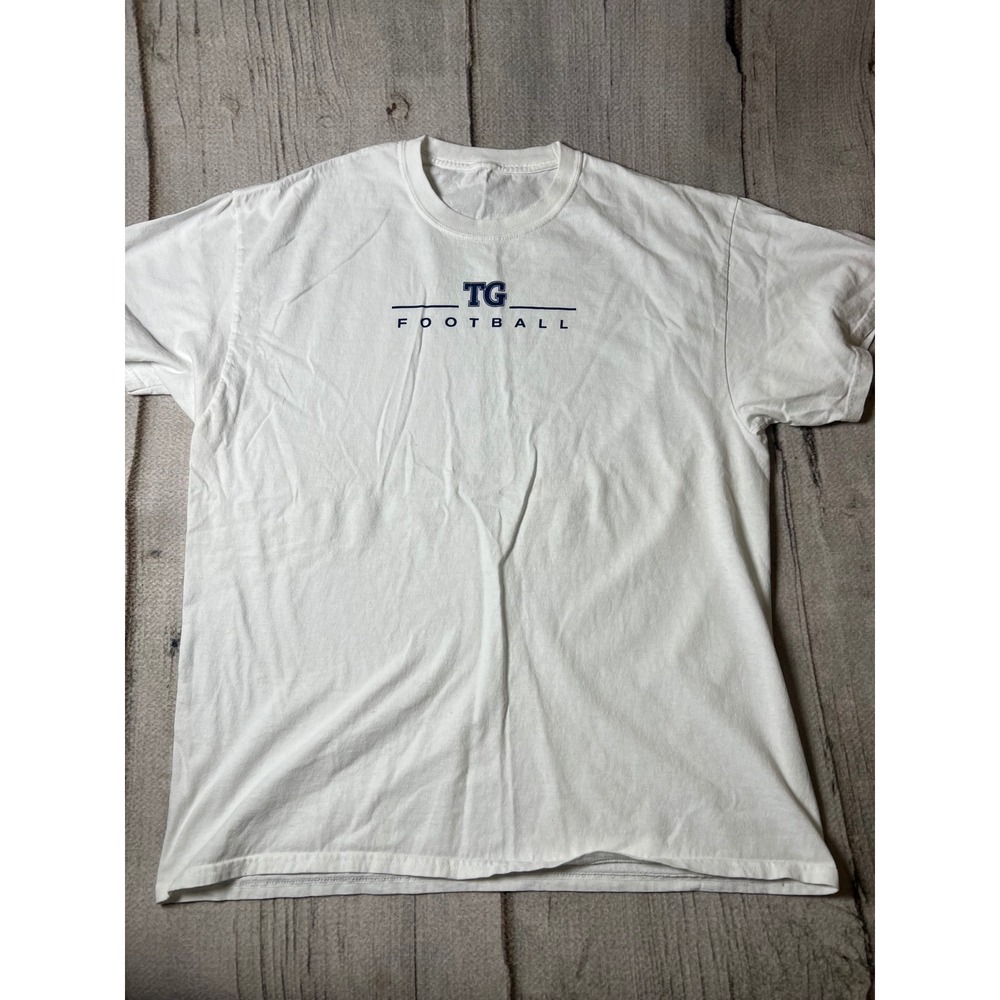 Unbranded TG Football T-Shirt Mens XL White Graphic Minimalist Sporty Tee